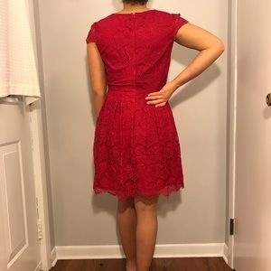 Red lace cocktail dress